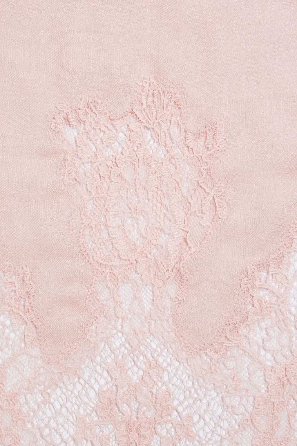VALENTINO GARAVANI Lace-trimmed modal and cashmere-blend scarf