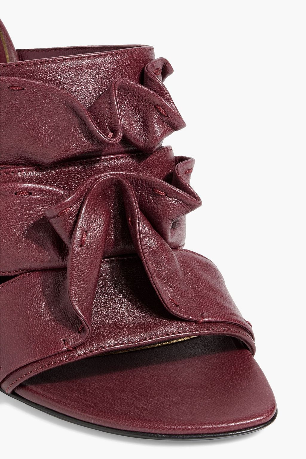 VALENTINO GARAVANI Ruffled leather mules