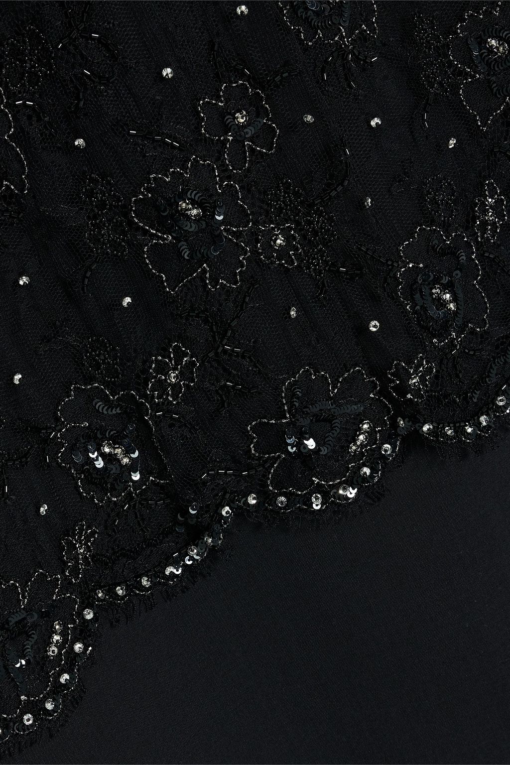 VALENTINO GARAVANI Embellished wool-blend crepe midi dress
