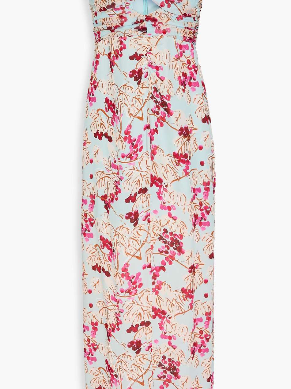 carmen strapless printed silk-blend crepe de chine maxi dress