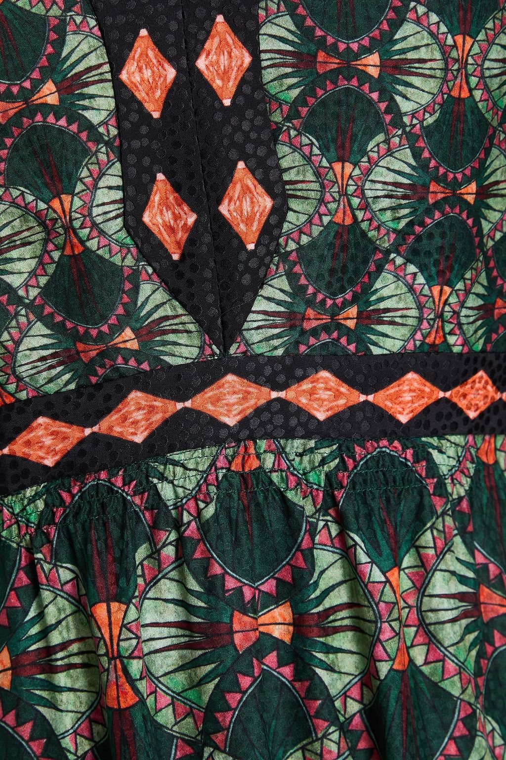 SALONI Tabitha printed silk-jacquard midi dress