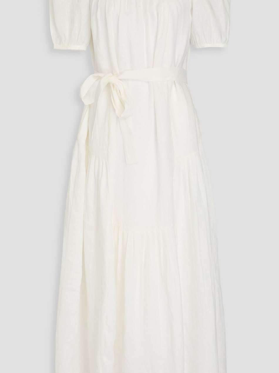 yashi tiered linen maxi dress