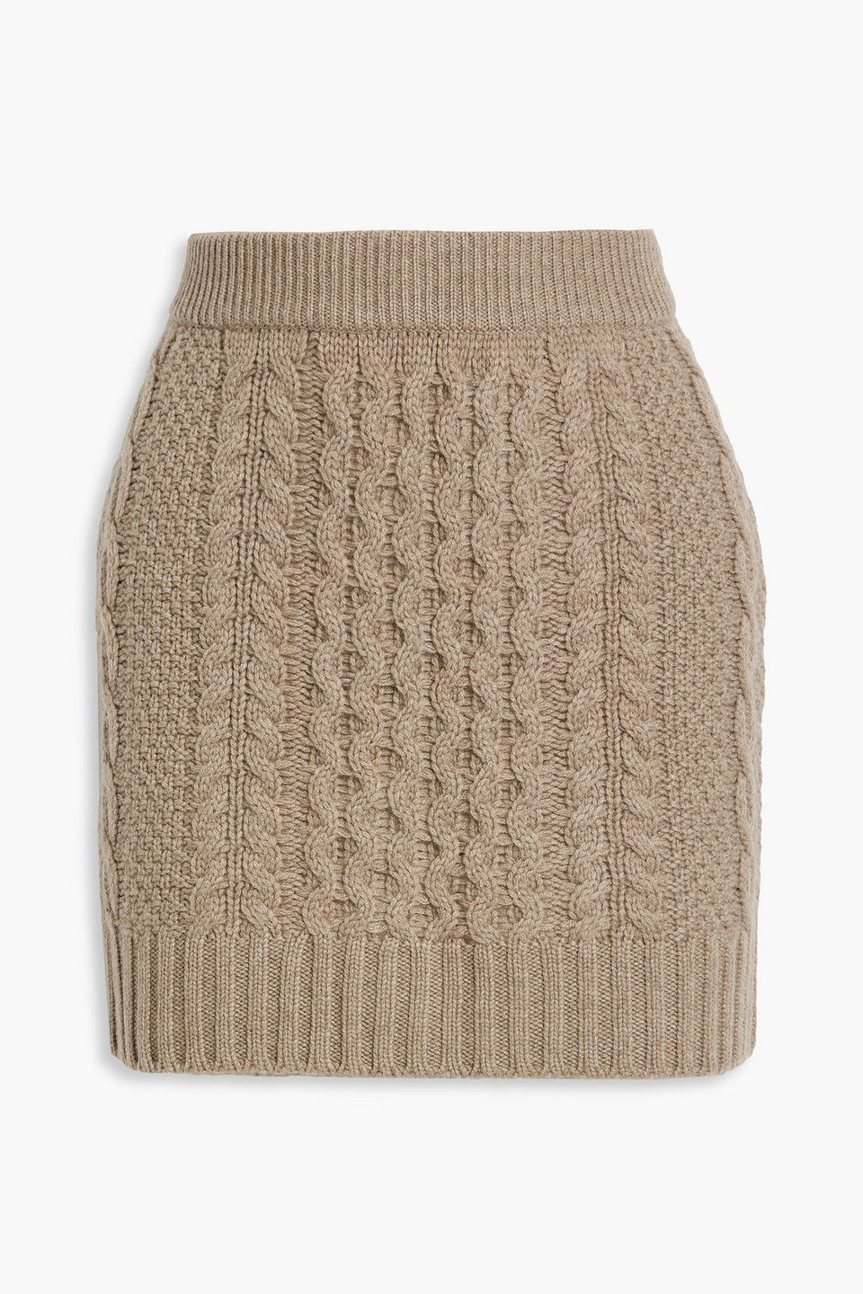 Lisa Yang Estelle Cable-knit Cashmere Mini Skirt In Mushroom