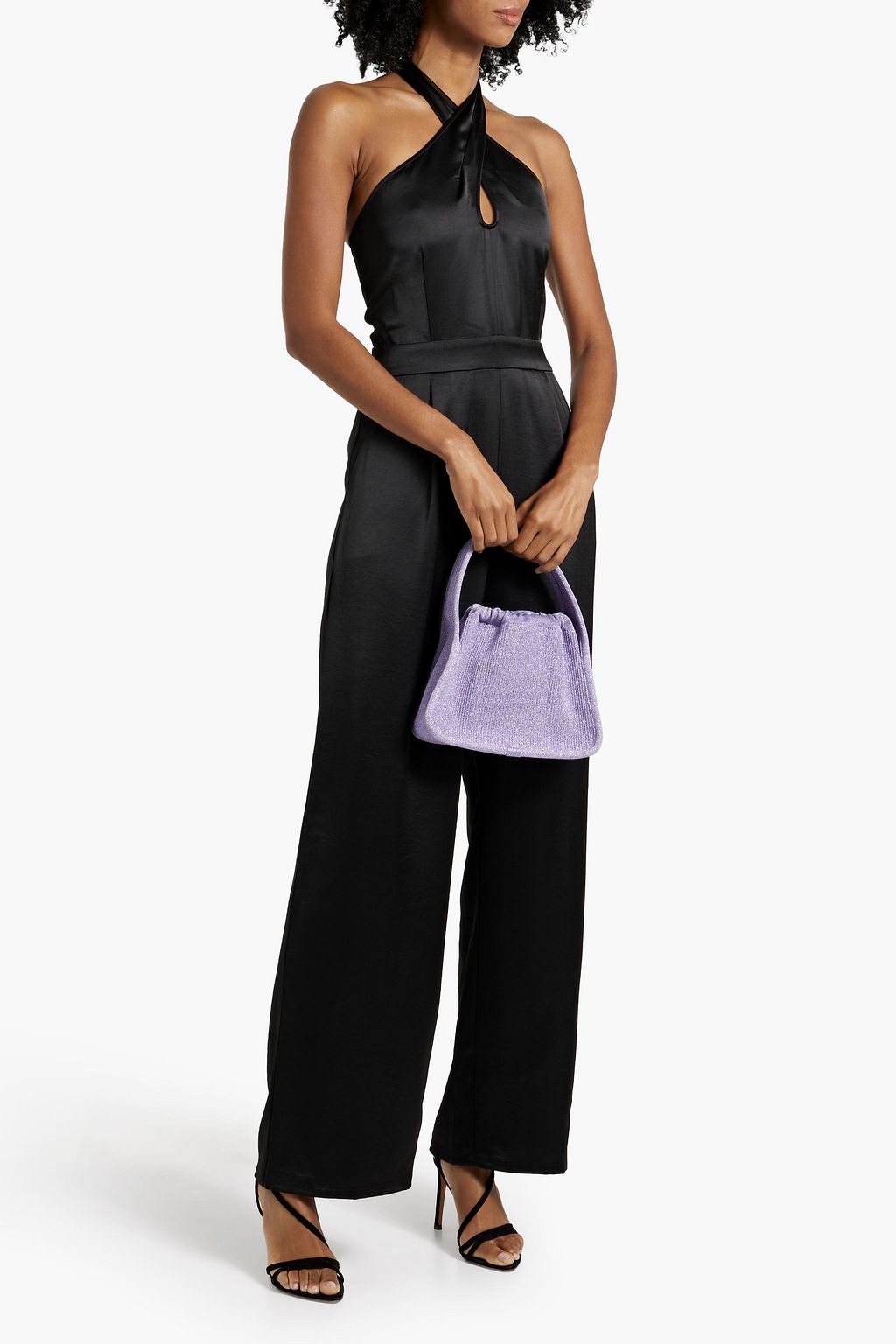 PAIGE Almara pleated satin wide-leg jumpsuit