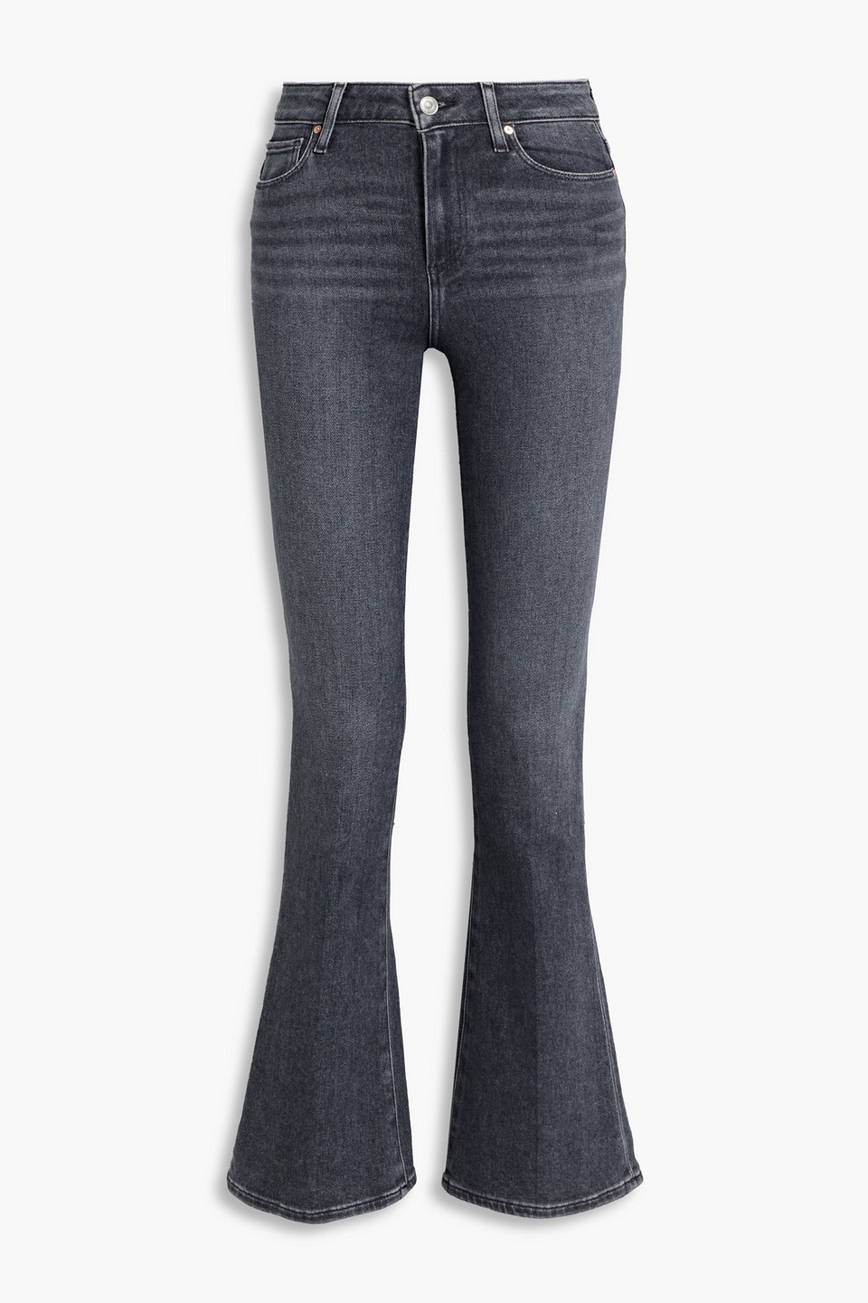 Paige Mid-rise Flared Jeans In Anthracite