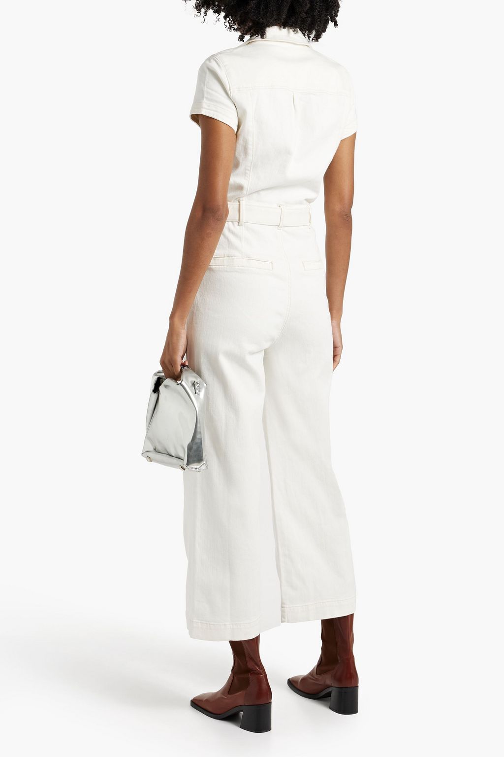 PAIGE Anessa belted denim jumpsuit