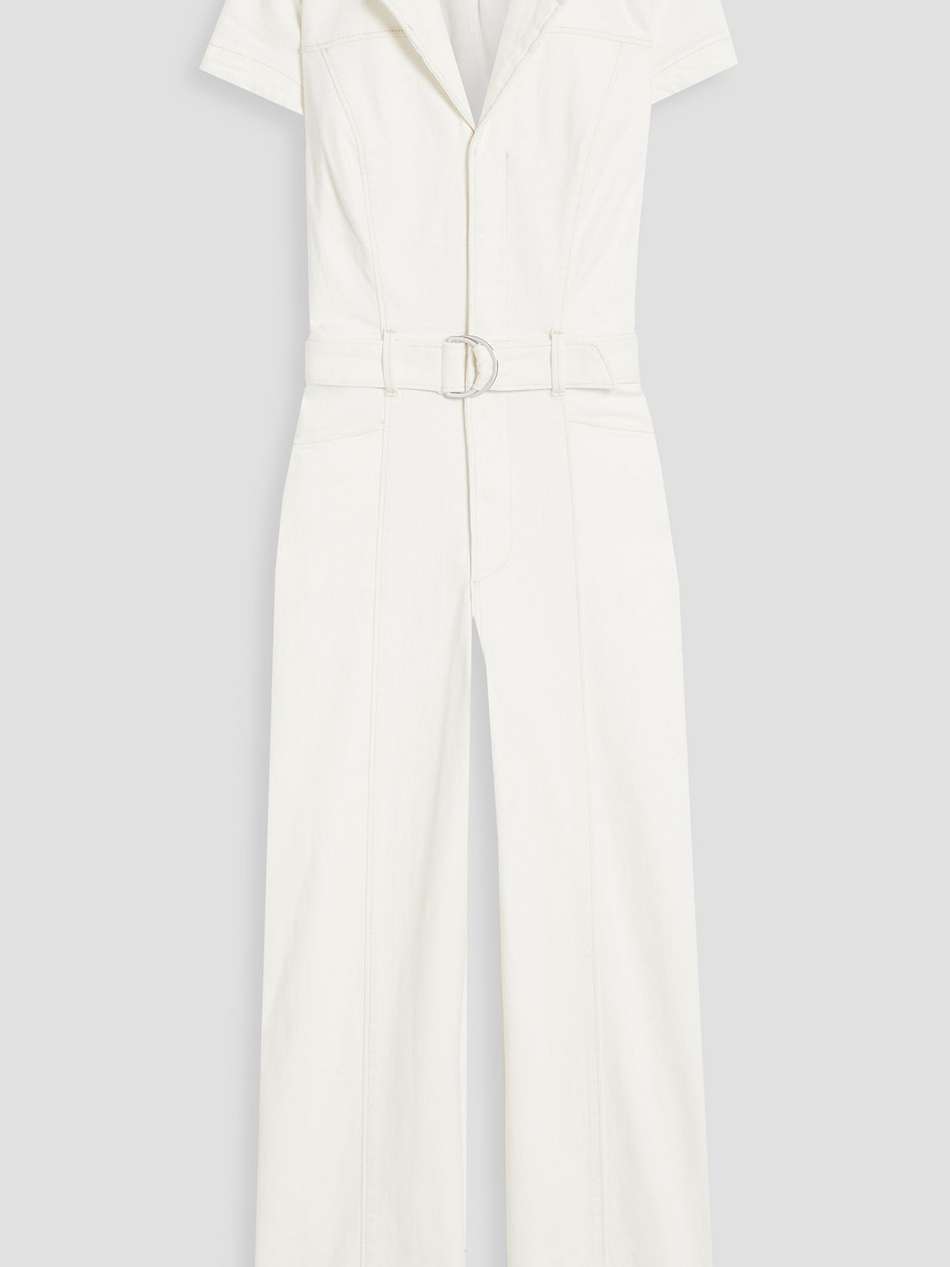 anessa belted denim jumpsuit