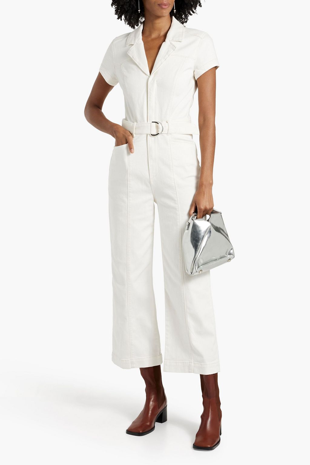 PAIGE Anessa belted denim jumpsuit