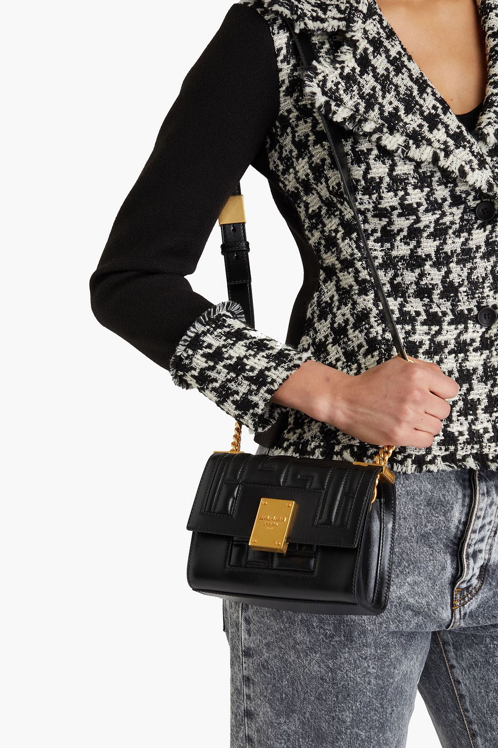 BALMAIN Quilted leather cross-body bag