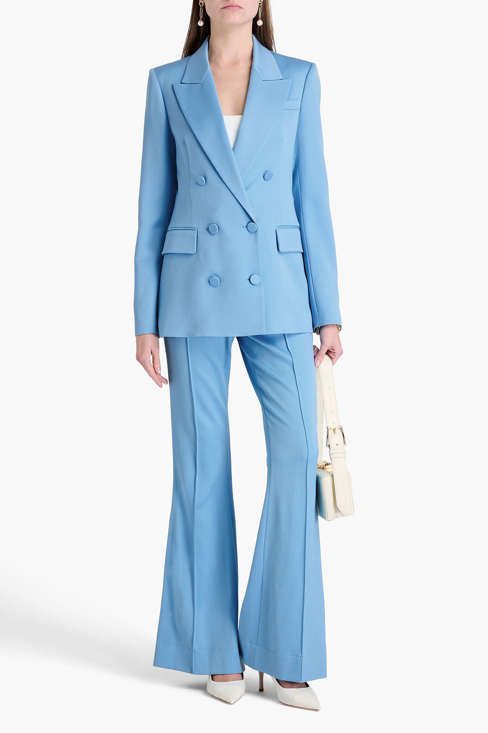 OSCAR DE LA RENTA DOUBLE-BREASTED WOOL-TWILL BLAZER 