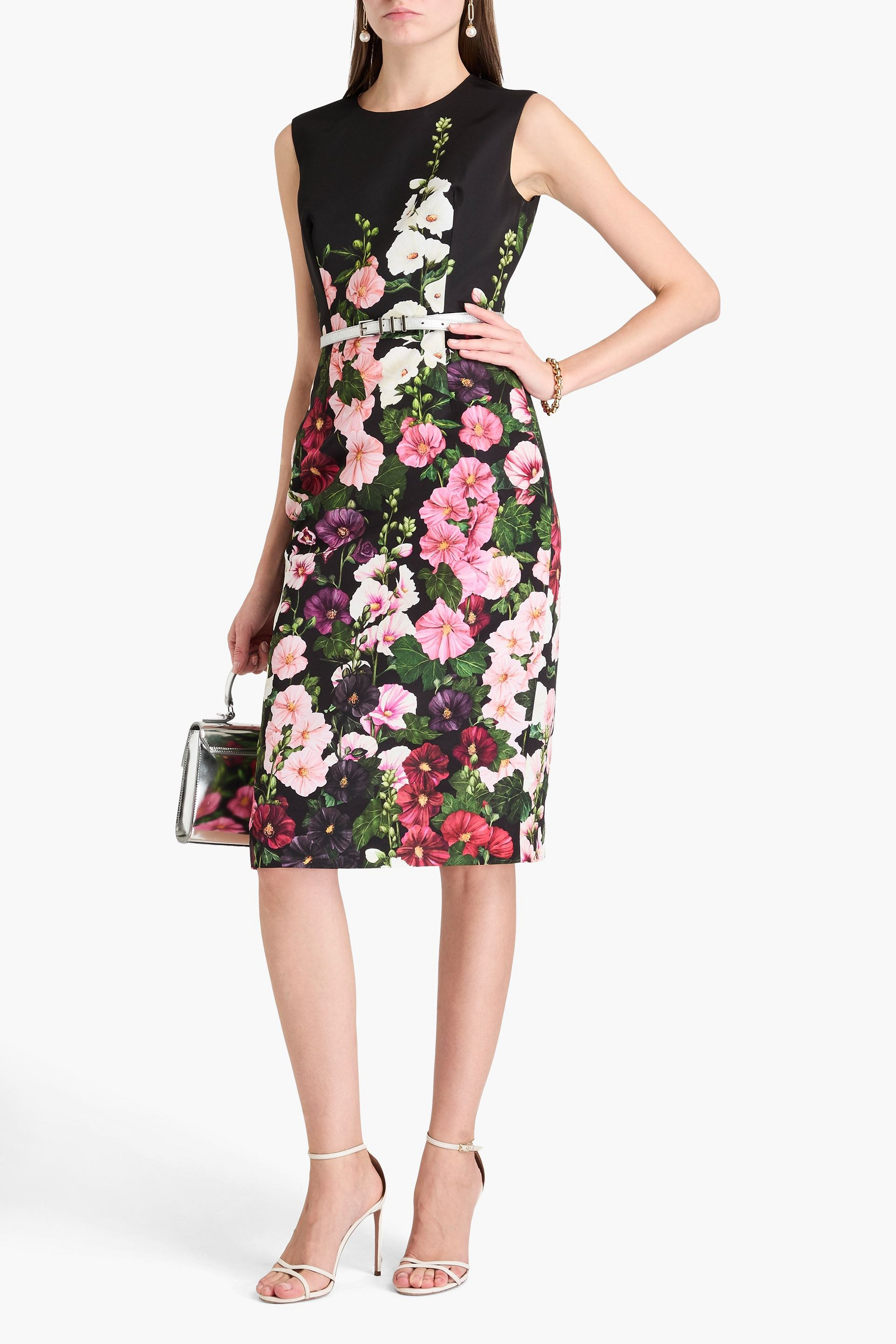 Oscar de la Renta Floral-print faille dress