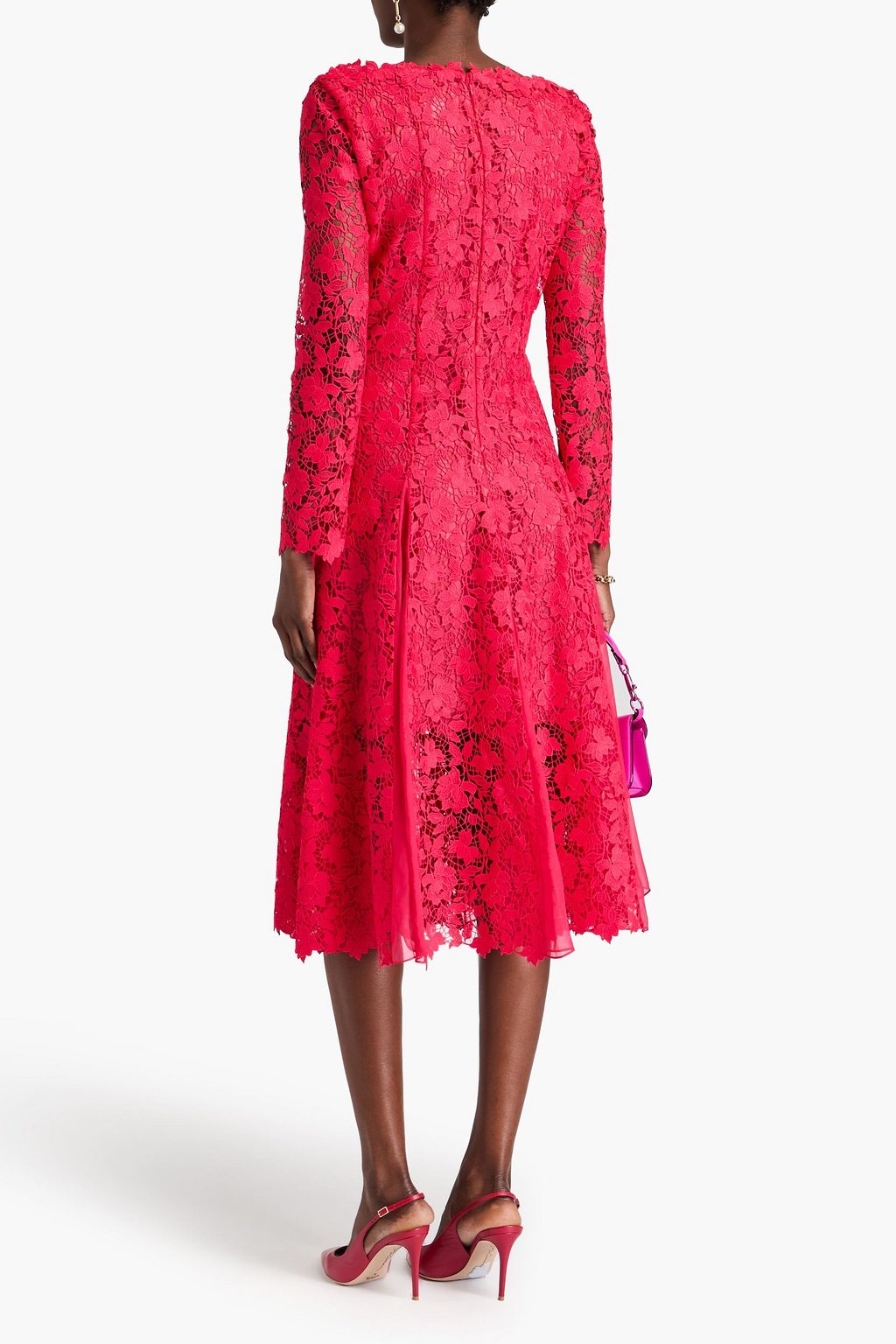 OSCAR DE LA RENTA 기퓌르 레이스 미디 드레스