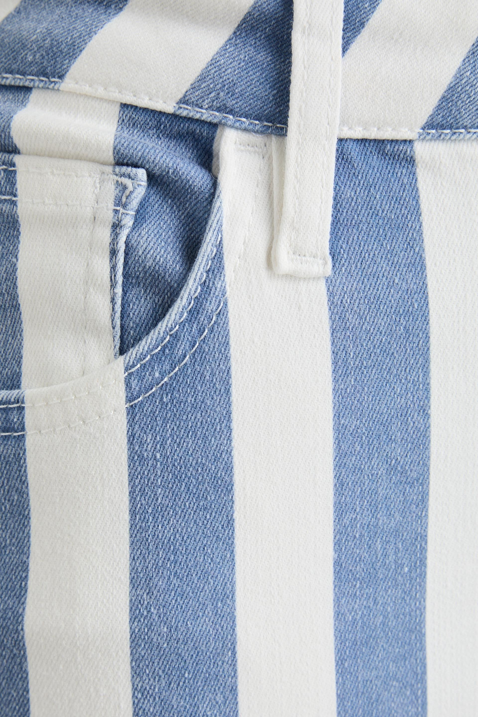 FRAME LE CROP MINI BOOT STRIPED HIGH-RISE BOOTCUT JEANS