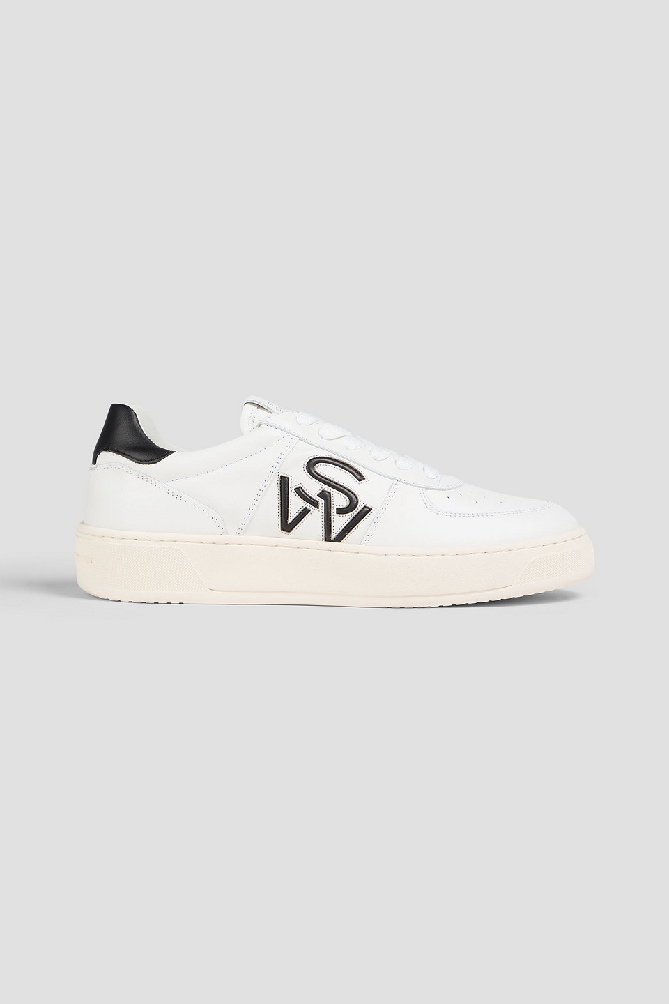 Stuart Weitzman Logo Leather Trainers In White,black