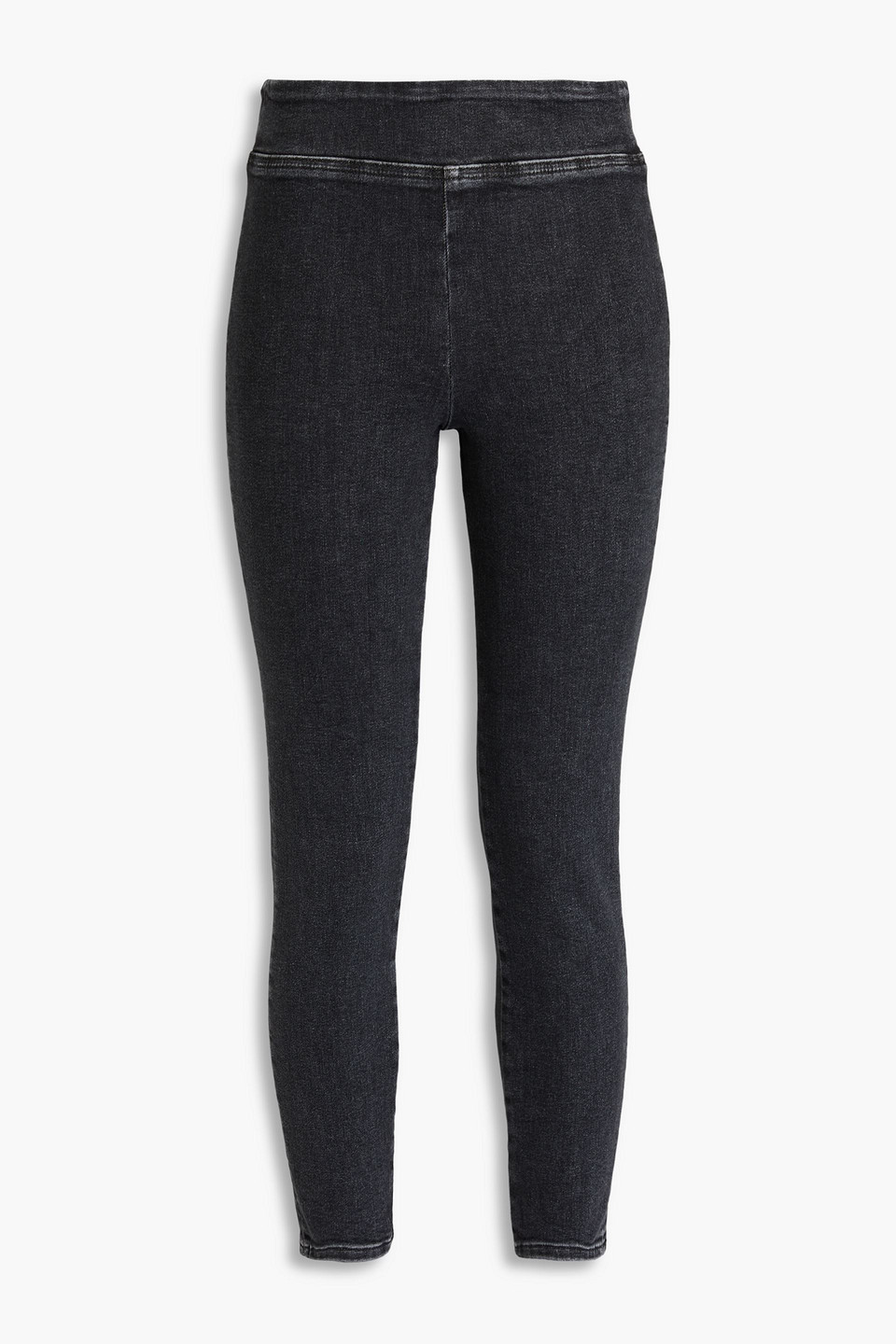 Frame Jetset Cropped High-rise Skinny Jeans In Black