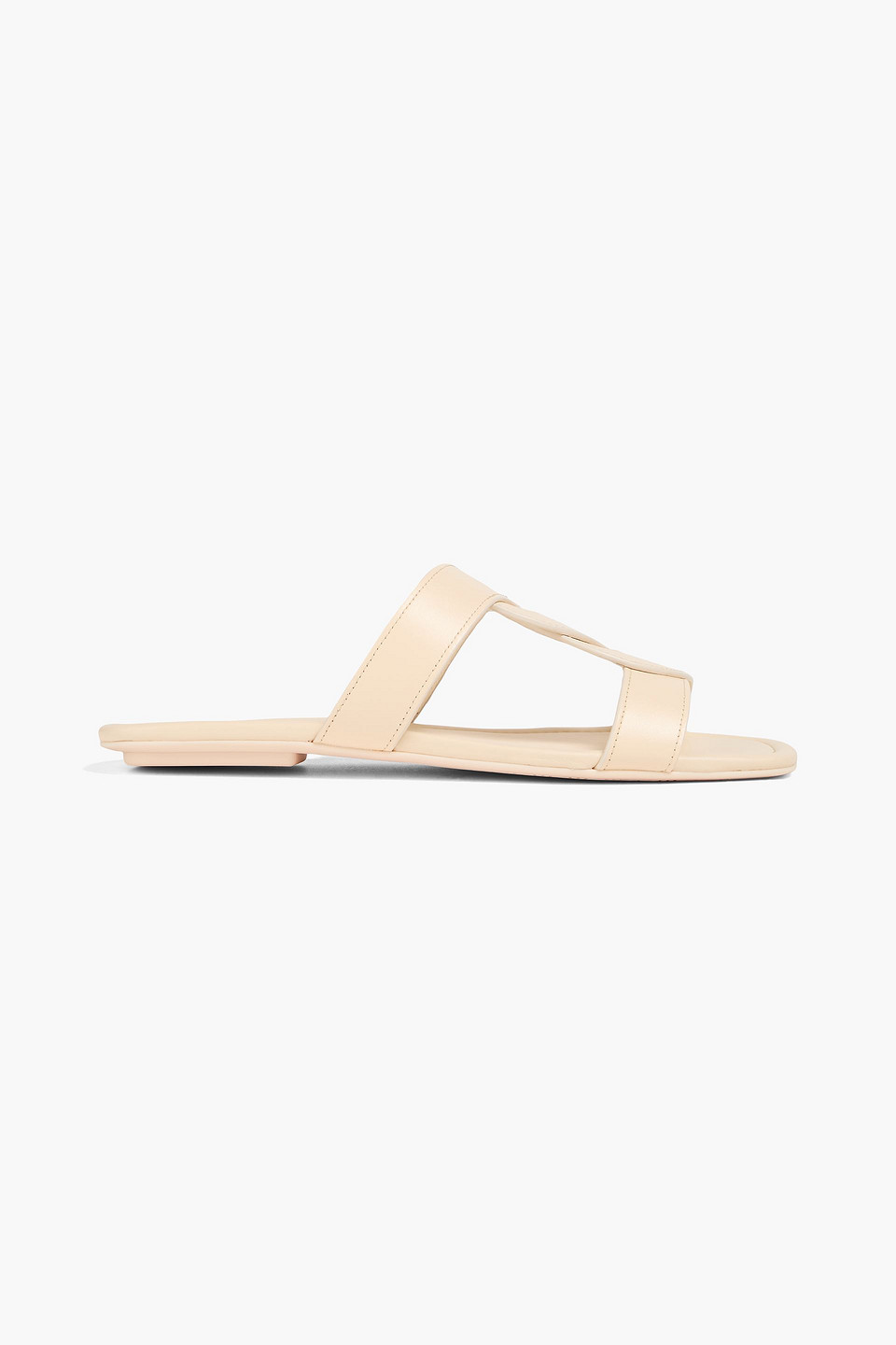 Stuart Weitzman Ibiza Twisted Leather Slides In Neutral