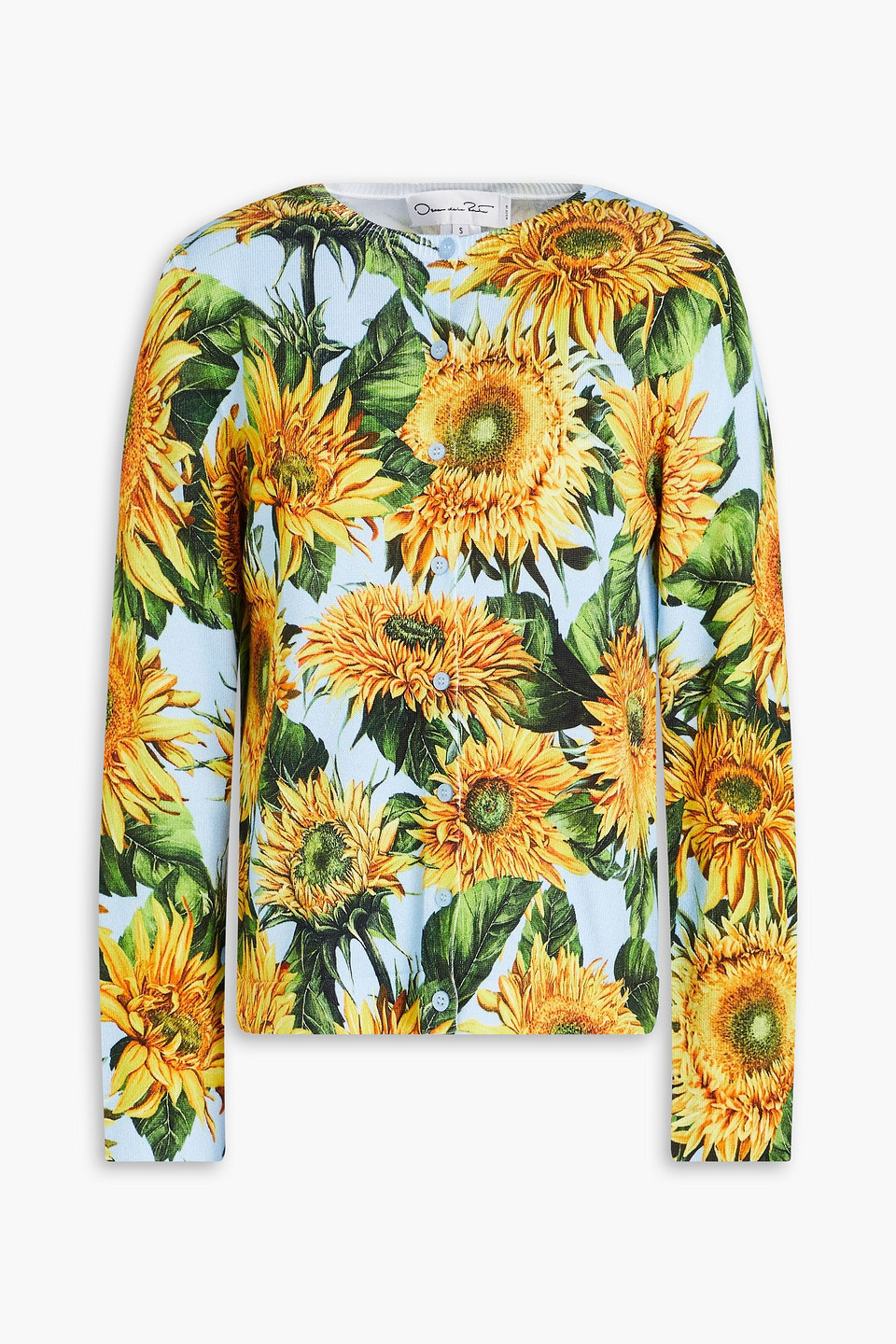 Floral-print cotton-blend cardigan