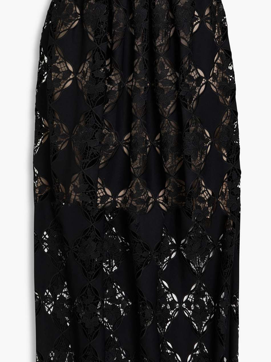 guipure lace midi skirt