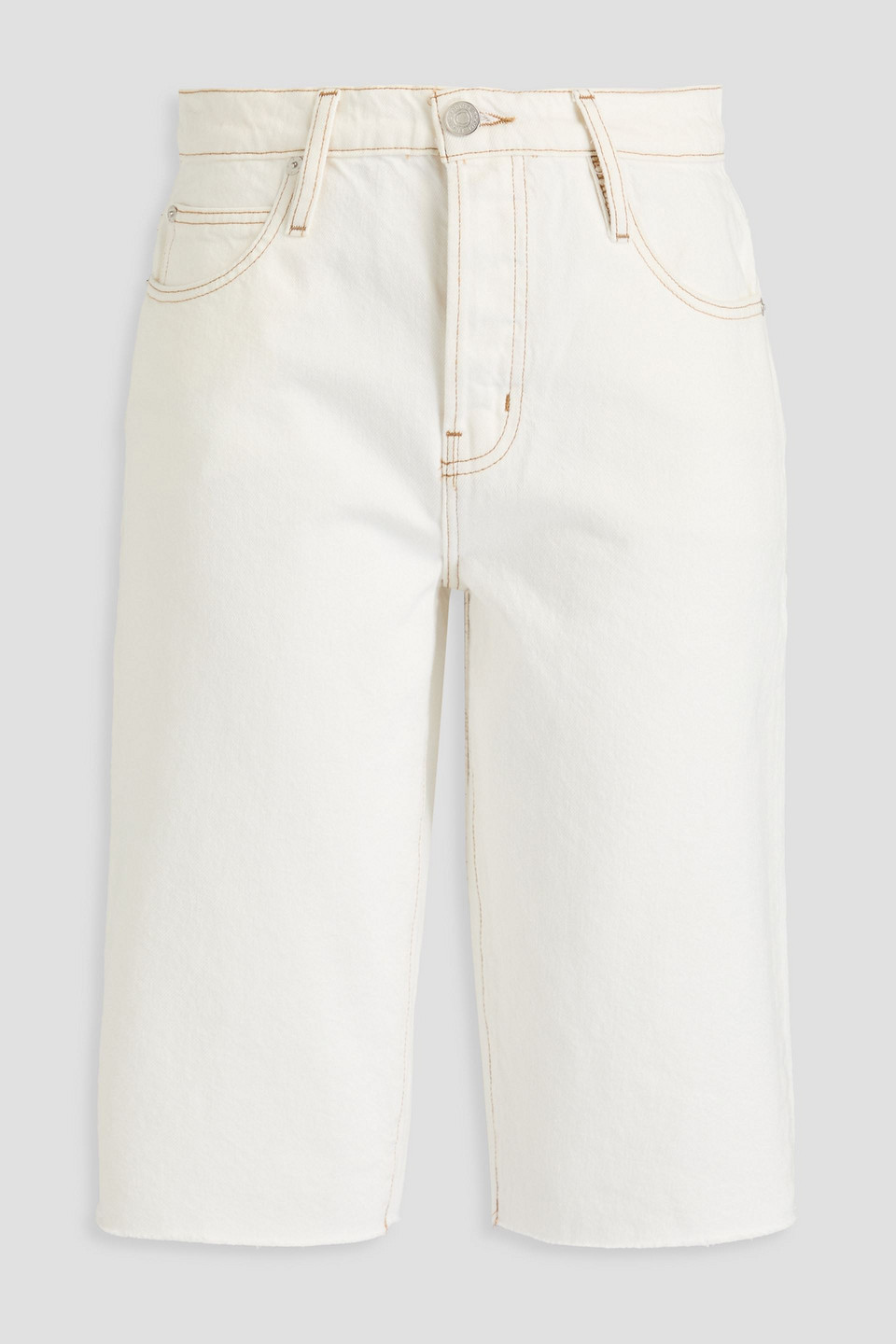 Shop Frame Denim Shorts In Ivory