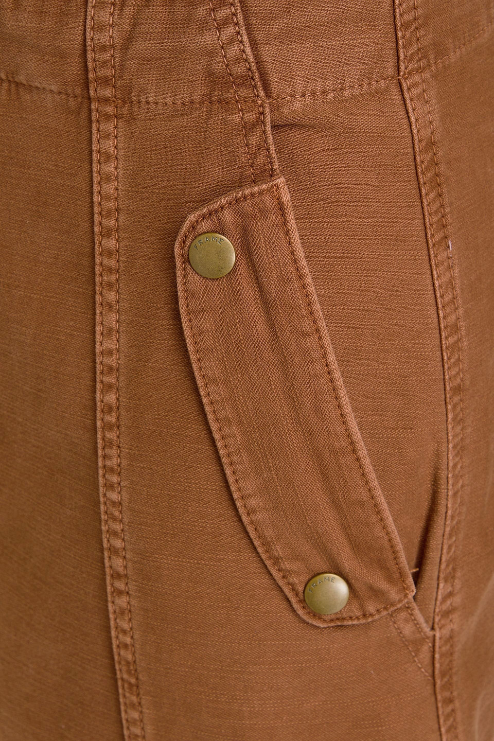 FRAME UTILITY BARREL COTTON-CANVAS WIDE-LEG PANTS