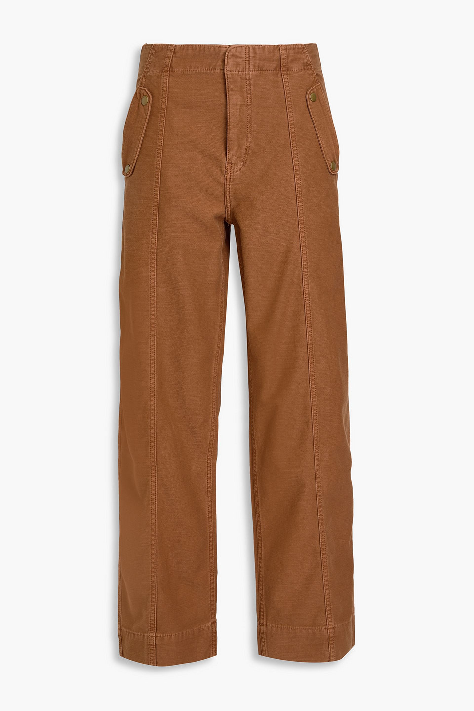 Frame Utility Barrel Cotton-canvas Wide-leg Trousers In Light Brown