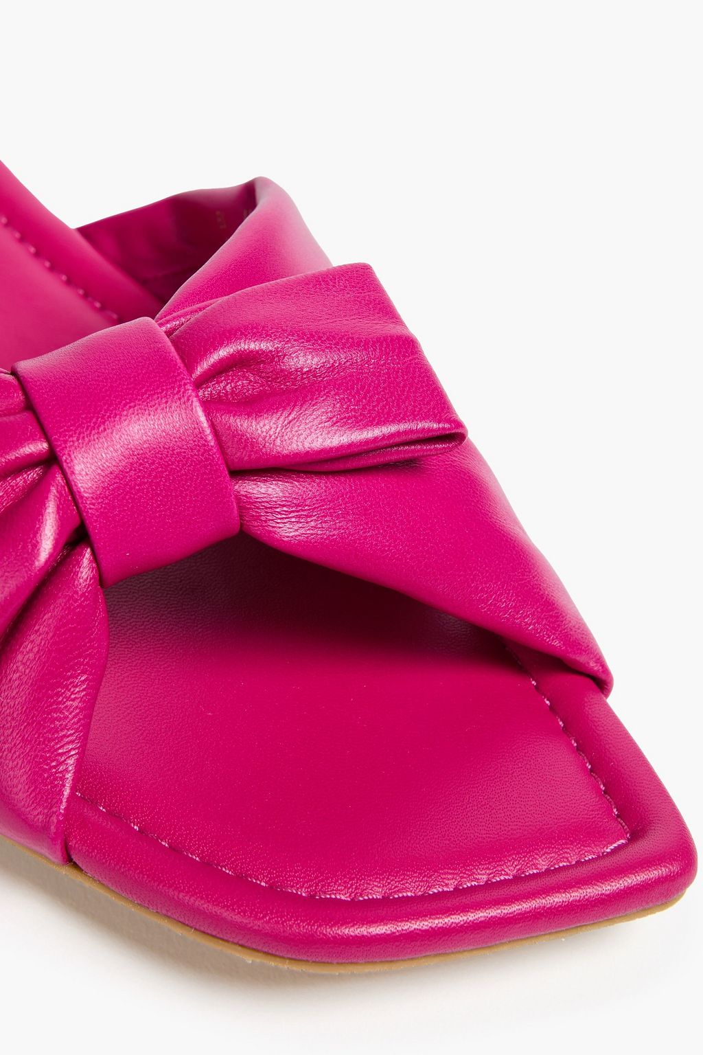STUART WEITZMAN Sofia レザー スライドサンダル リボン付き