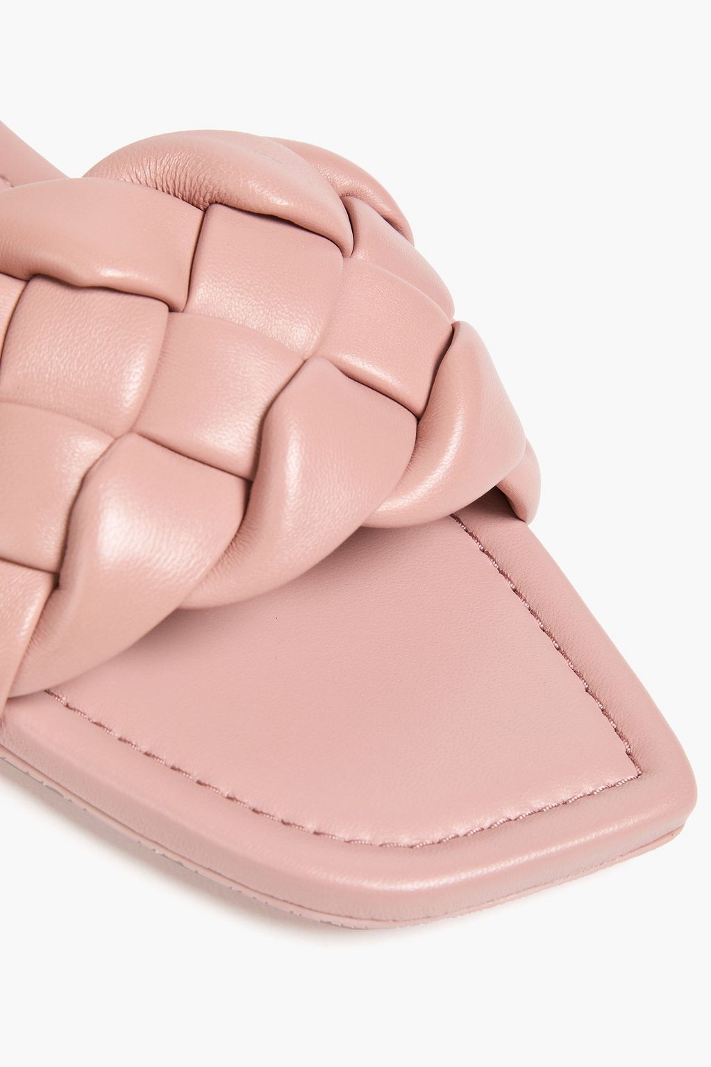 STUART WEITZMAN 編み込みレザー スライドサンダル