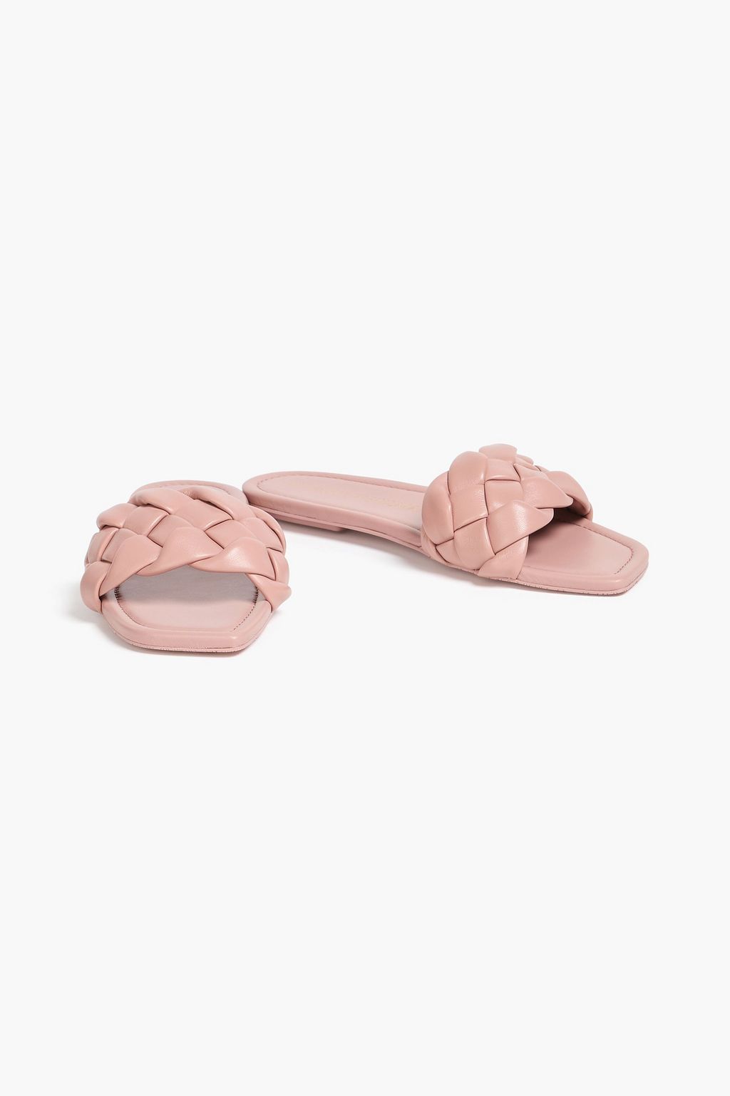 STUART WEITZMAN 編み込みレザー スライドサンダル