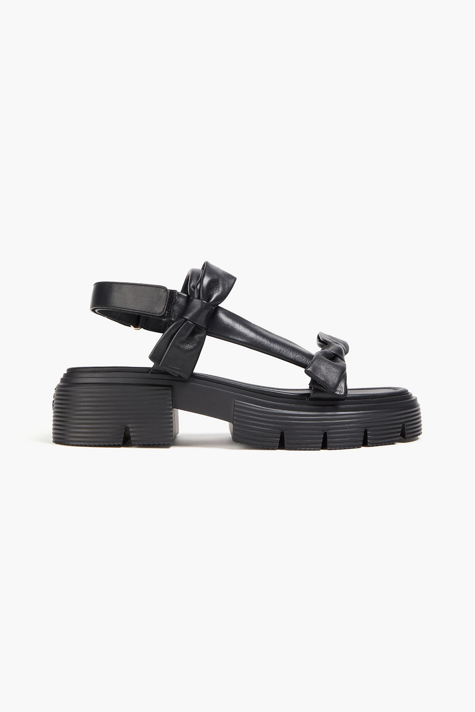 Stuart Weitzman Sofia Nolita Slingback-sandalen Aus Leder Mit Schleife In Schwarz