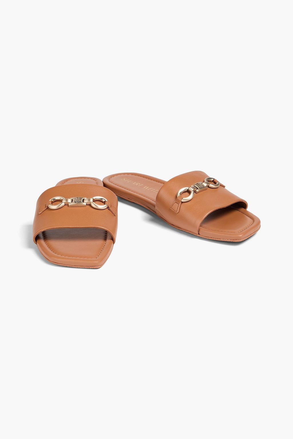 STUART WEITZMAN SW Signature レザー スライドサンダル