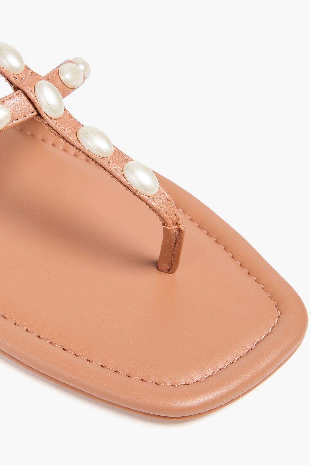 STUART WEITZMAN レザー サンダル フェイクパール付き