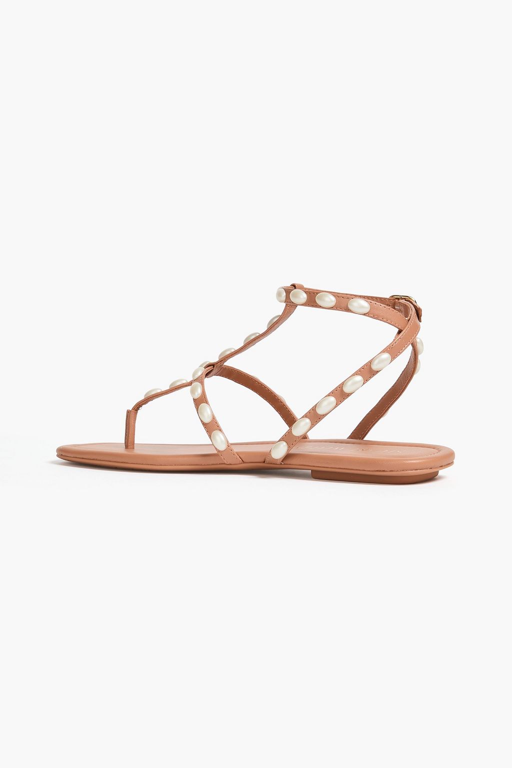 STUART WEITZMAN レザー サンダル フェイクパール付き