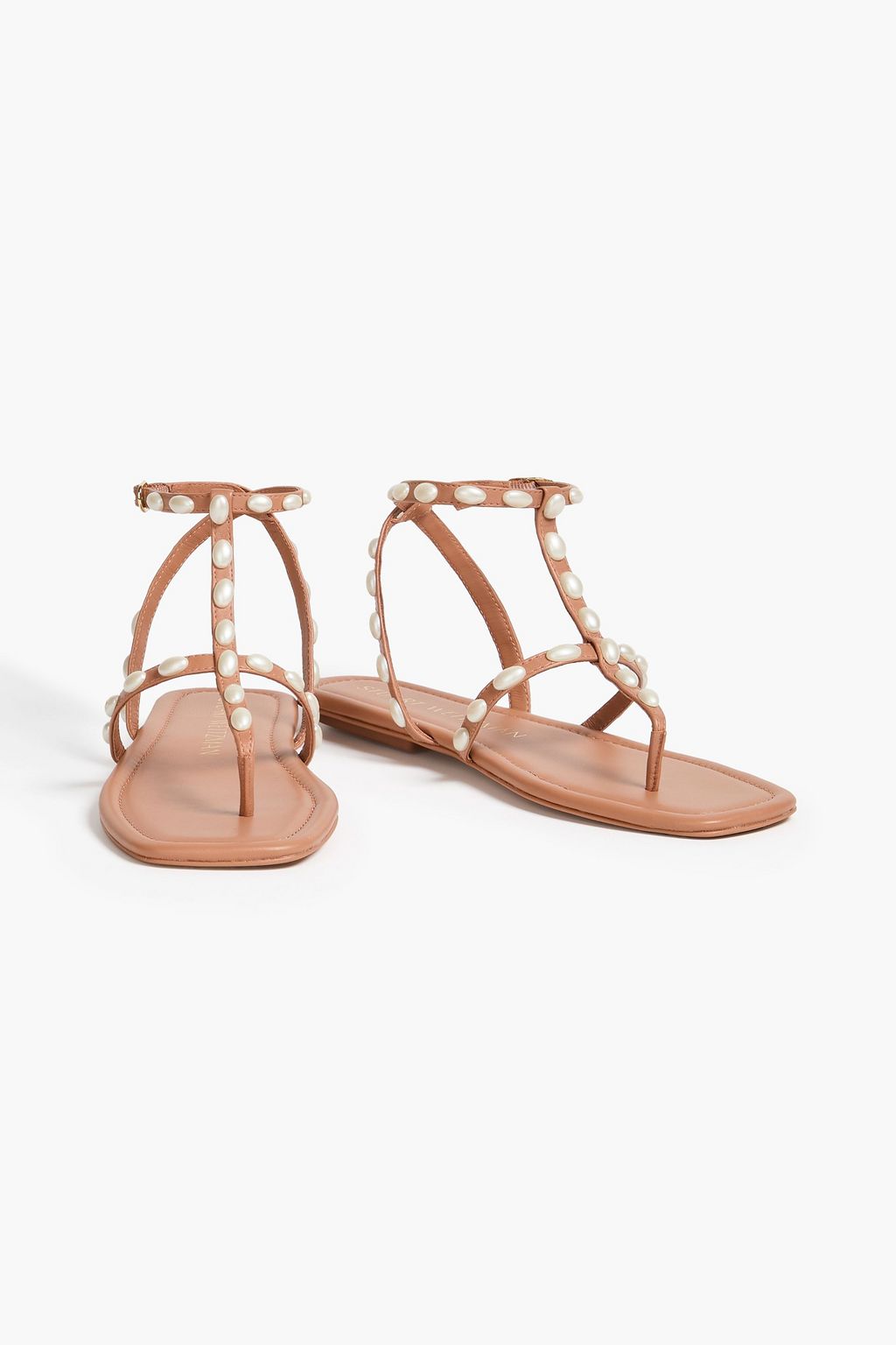 STUART WEITZMAN レザー サンダル フェイクパール付き