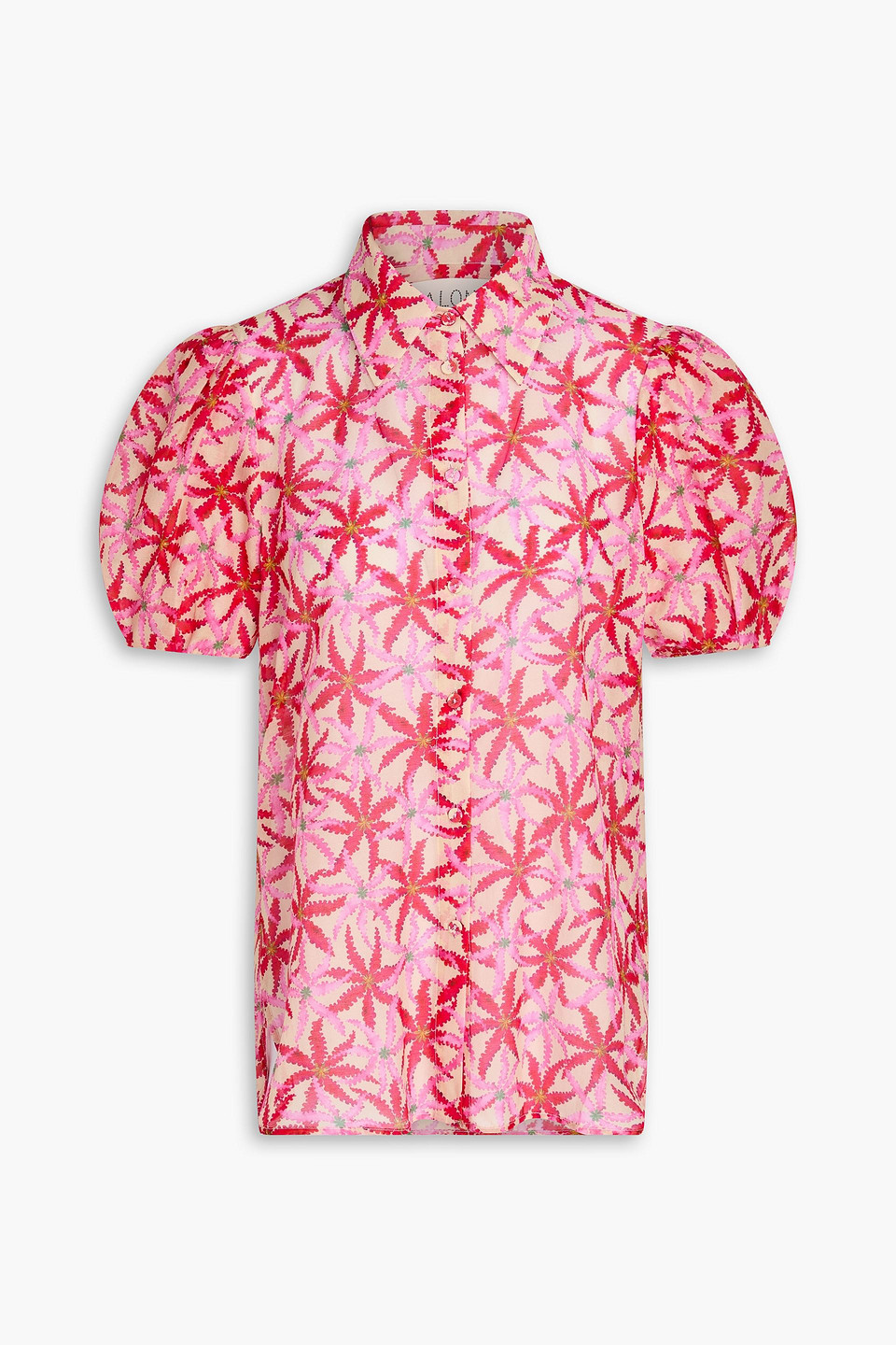 Saloni Mae Hemd Aus Voile Aus Einer Baumwoll-seidenmischung Mit Print In Rot