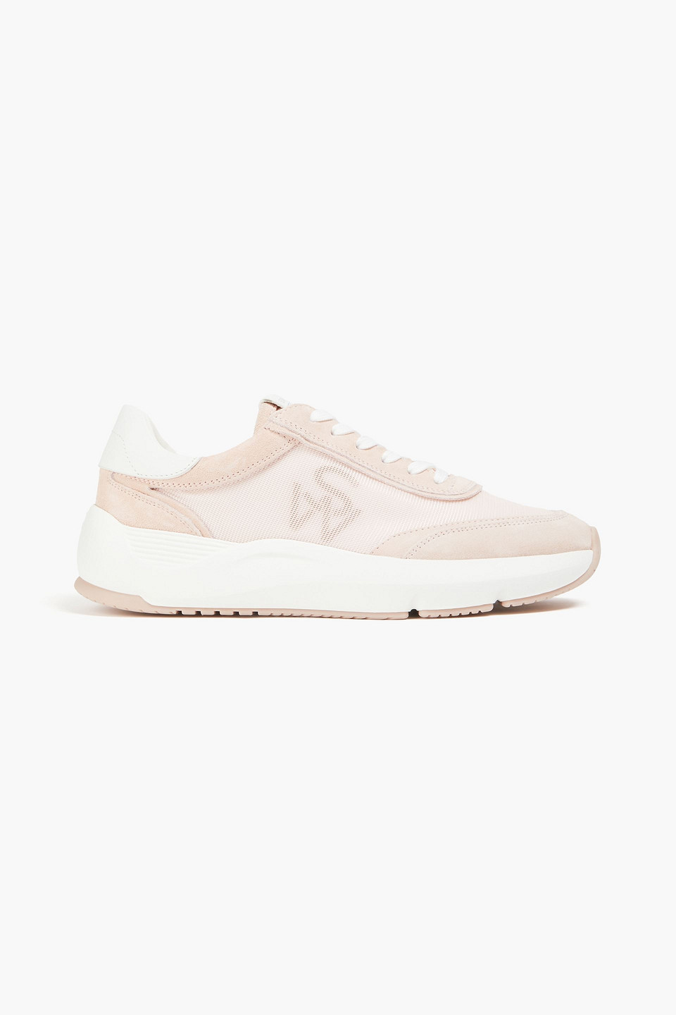 Stuart Weitzman Glide Mesh And Suede Sneakers In Blush