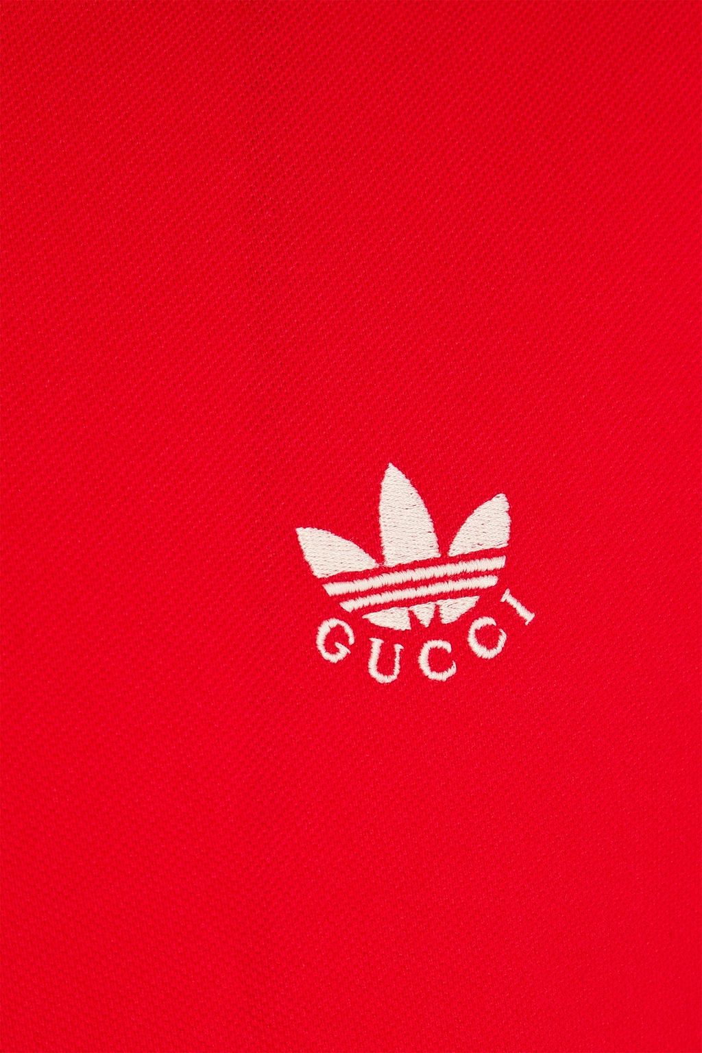 ADIDAS X GUCCI Embroidered cotton-piqué polo shirt