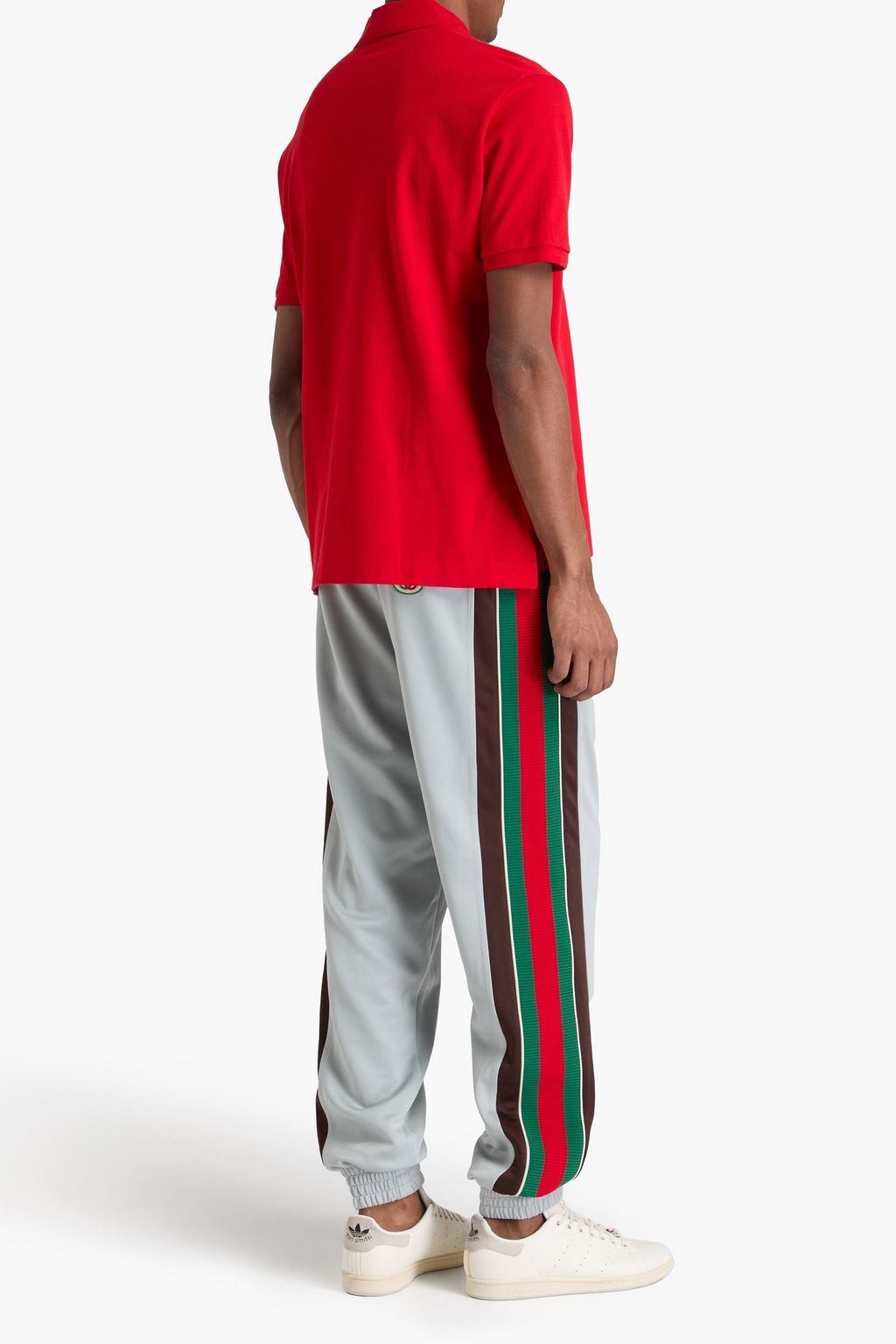 ADIDAS X GUCCI Embroidered cotton-piqué polo shirt