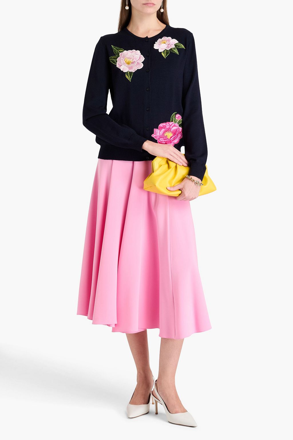 OSCAR DE LA RENTA كارديغان من الصوف بتصميم مطرّز
