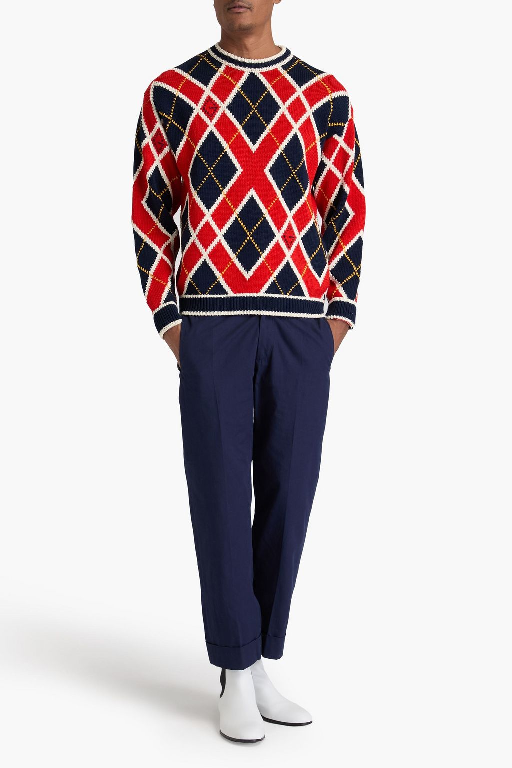 GUCCI كنزة رياضية "أرجيل" من القطن بحبكة الجاكار