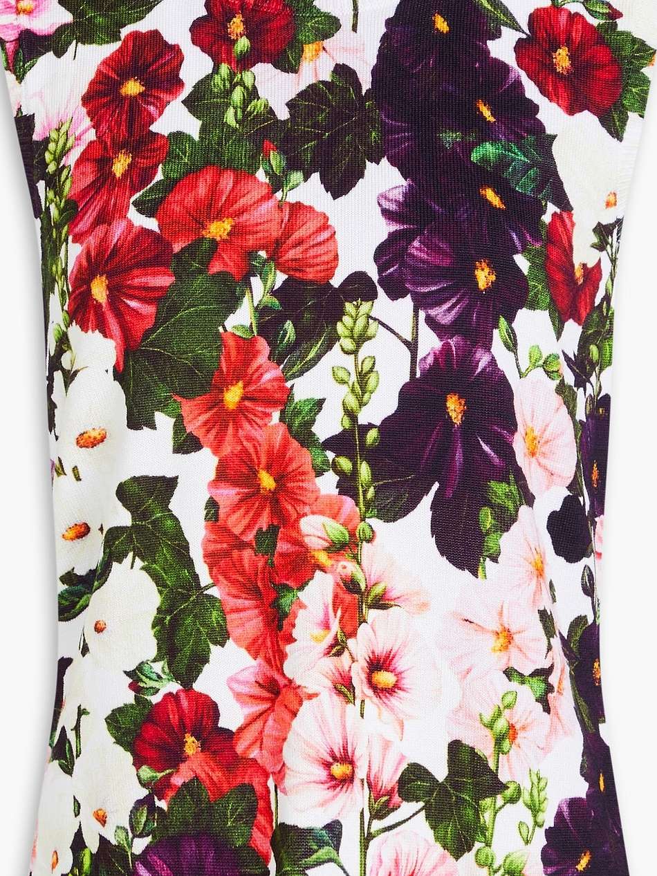 floral-print cotton-blend tank