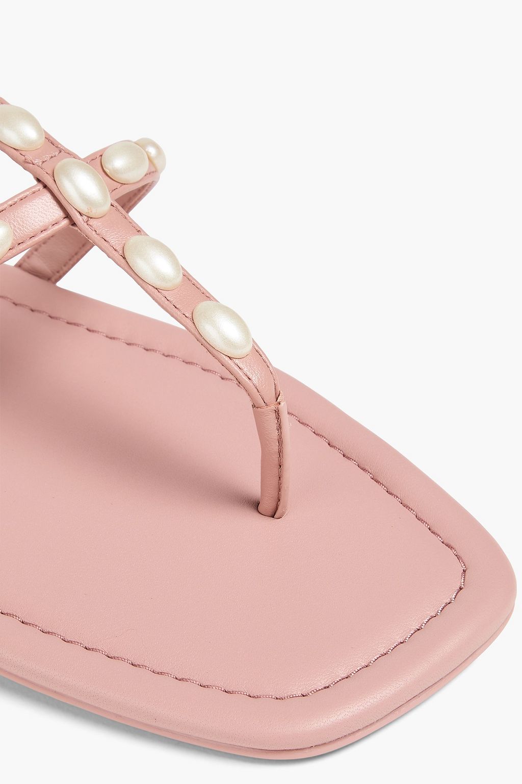 STUART WEITZMAN レザー サンダル フェイクパール付き