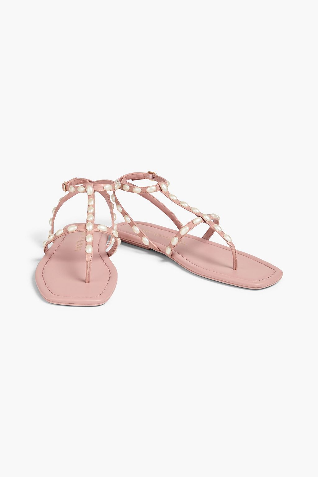 STUART WEITZMAN レザー サンダル フェイクパール付き