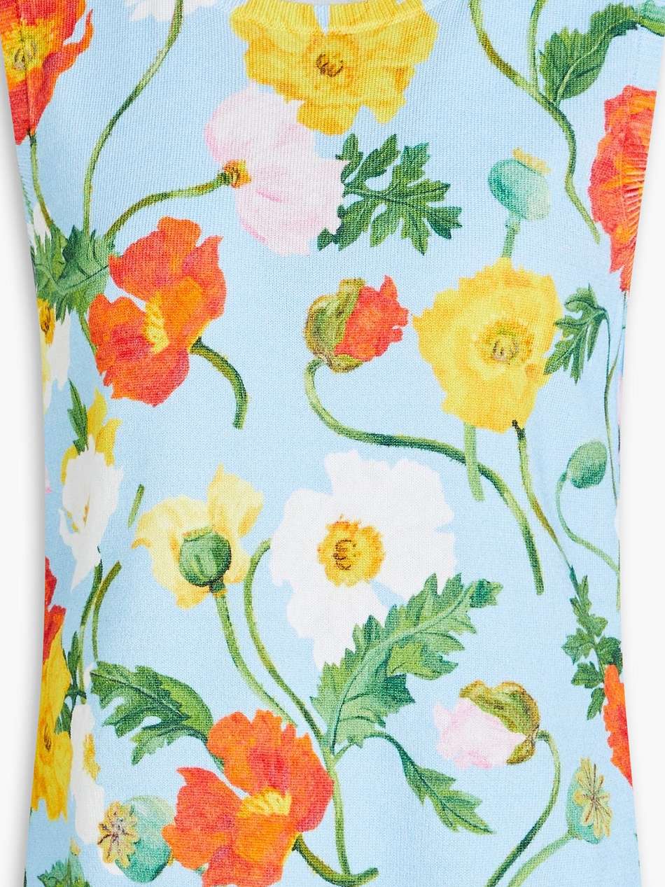 floral-print cotton-blend tank
