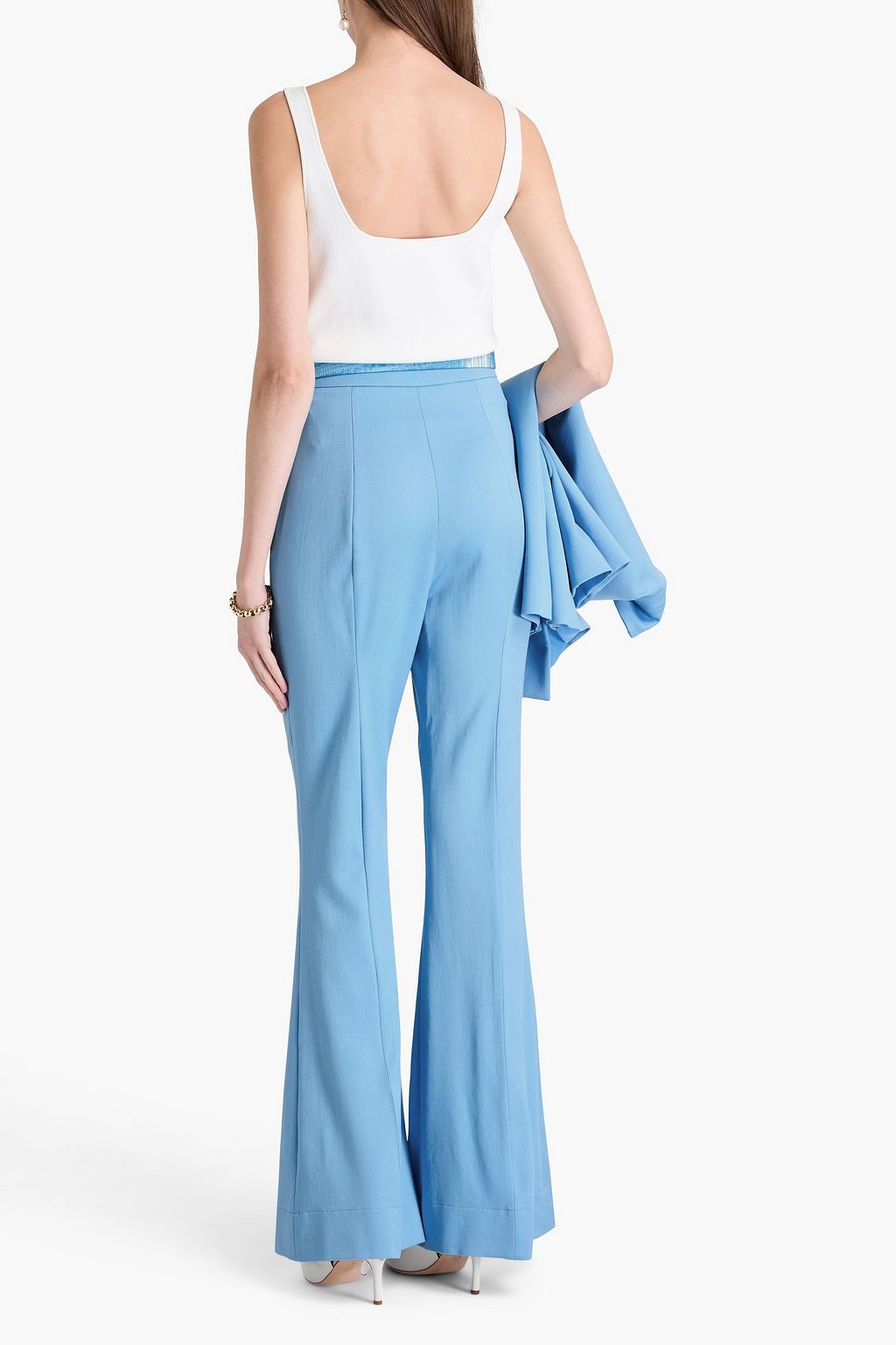 OSCAR DE LA RENTA Wool-twill flared pants
