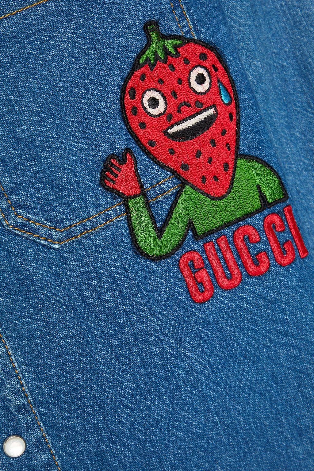 GUCCI Embroidered denim shirt