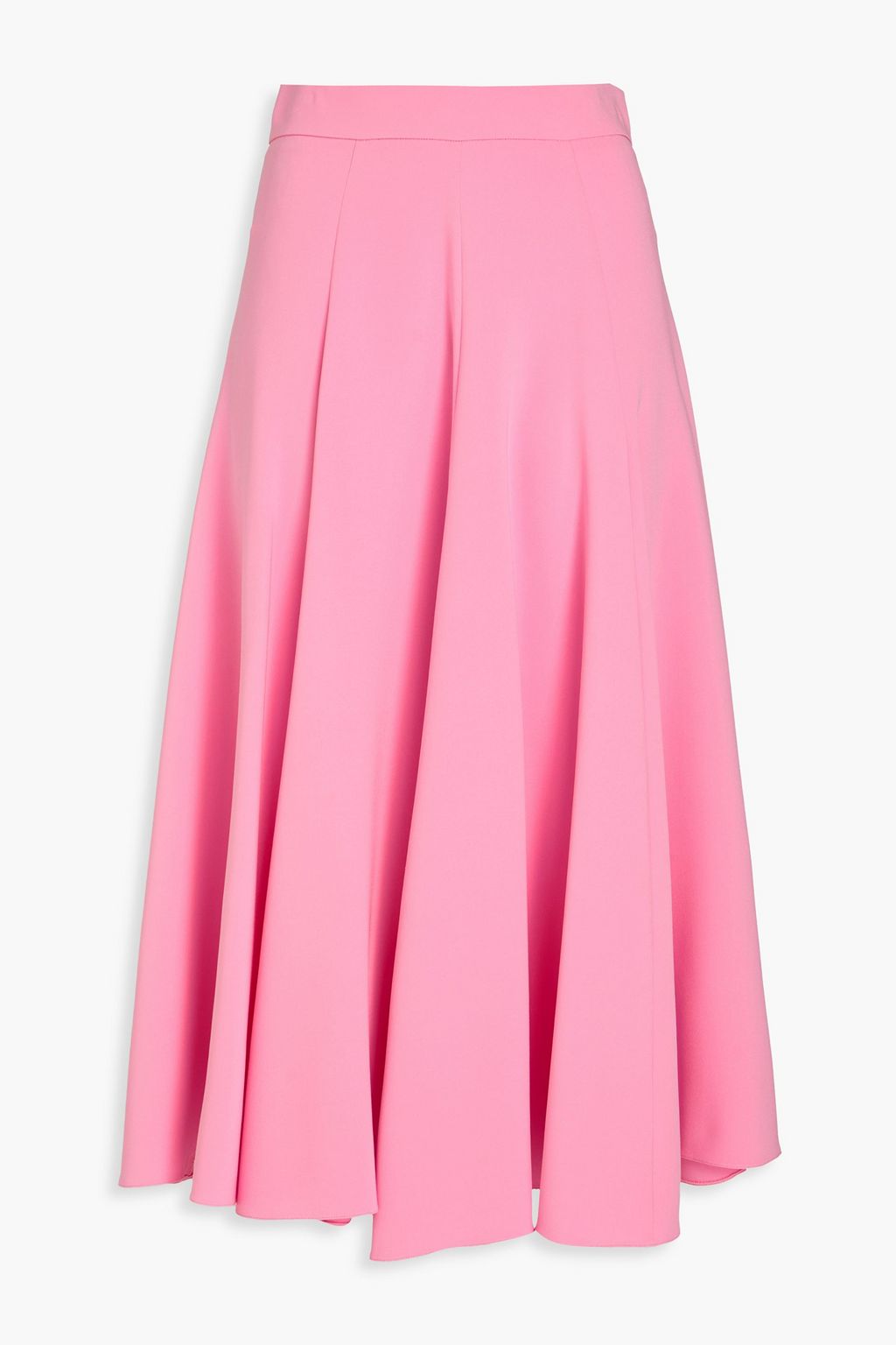 Flared silk blend crepe midi skirt bubblegum US 2
