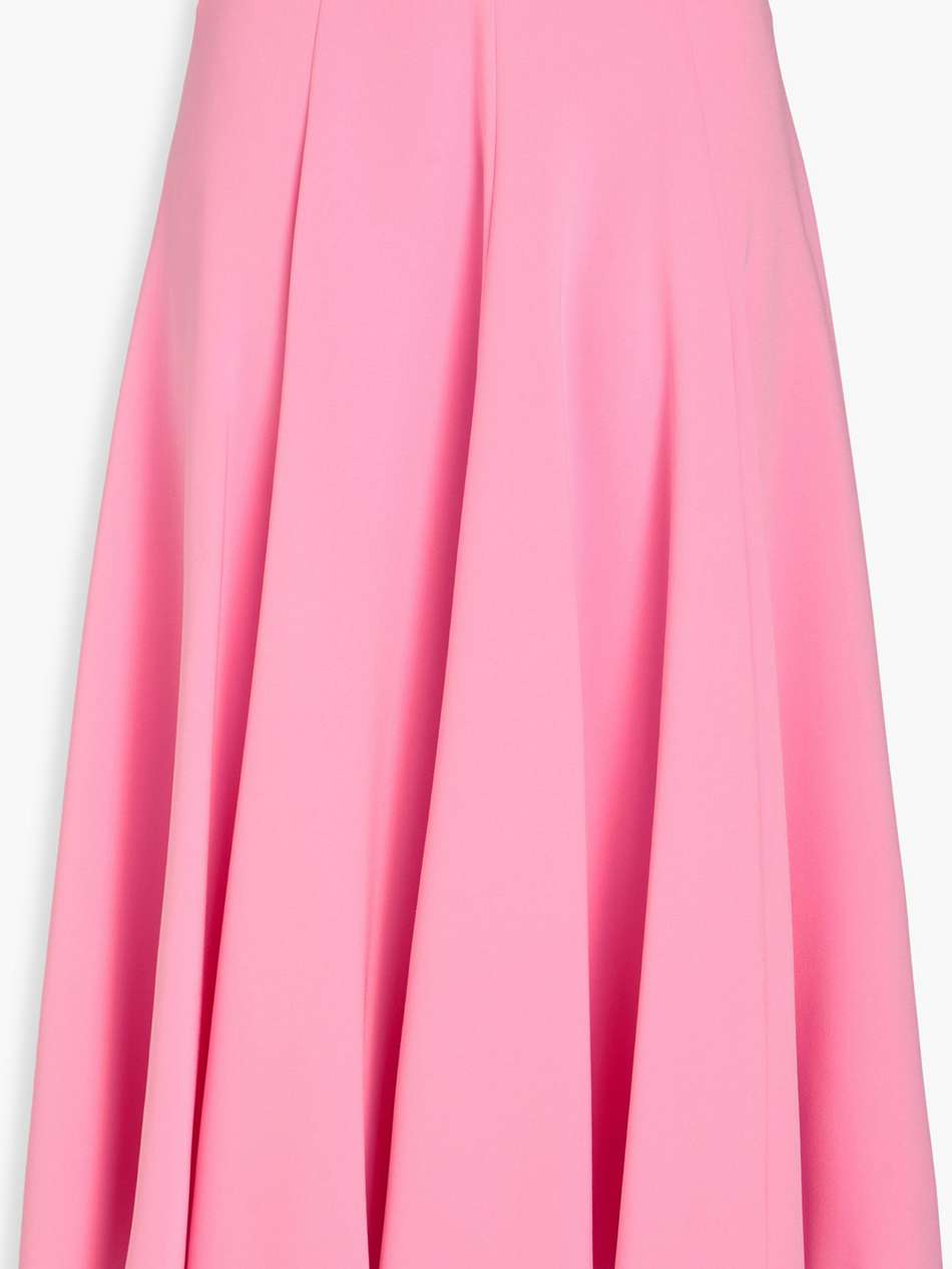 flared silk-blend crepe midi skirt