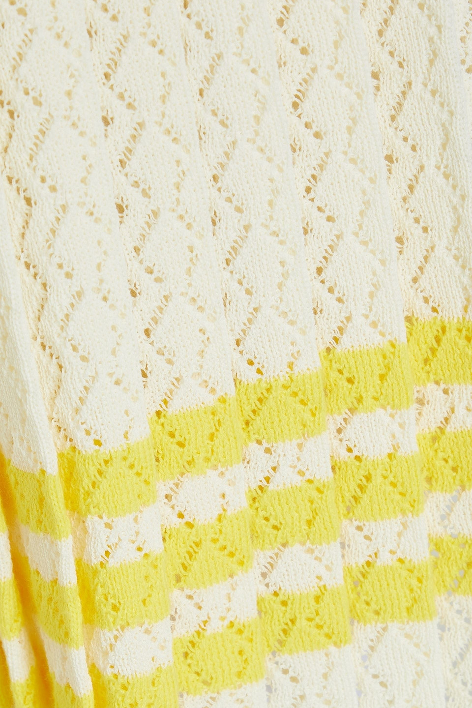 ADIDAS ORIGINALS PLEATED STRIPED CROCHET-KNIT COTTON MINI SKIRT