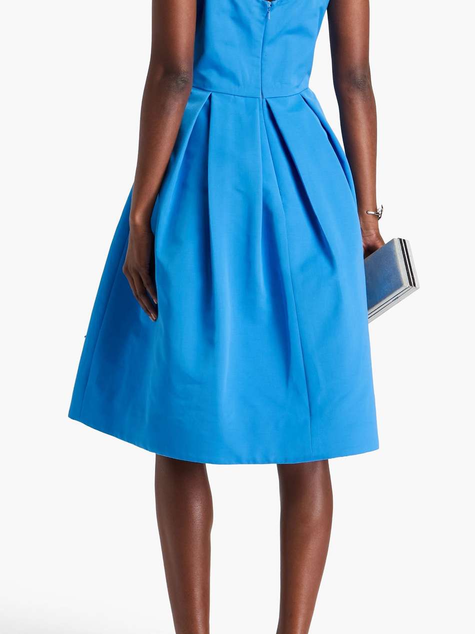laser-cut appliquéd taffeta dress