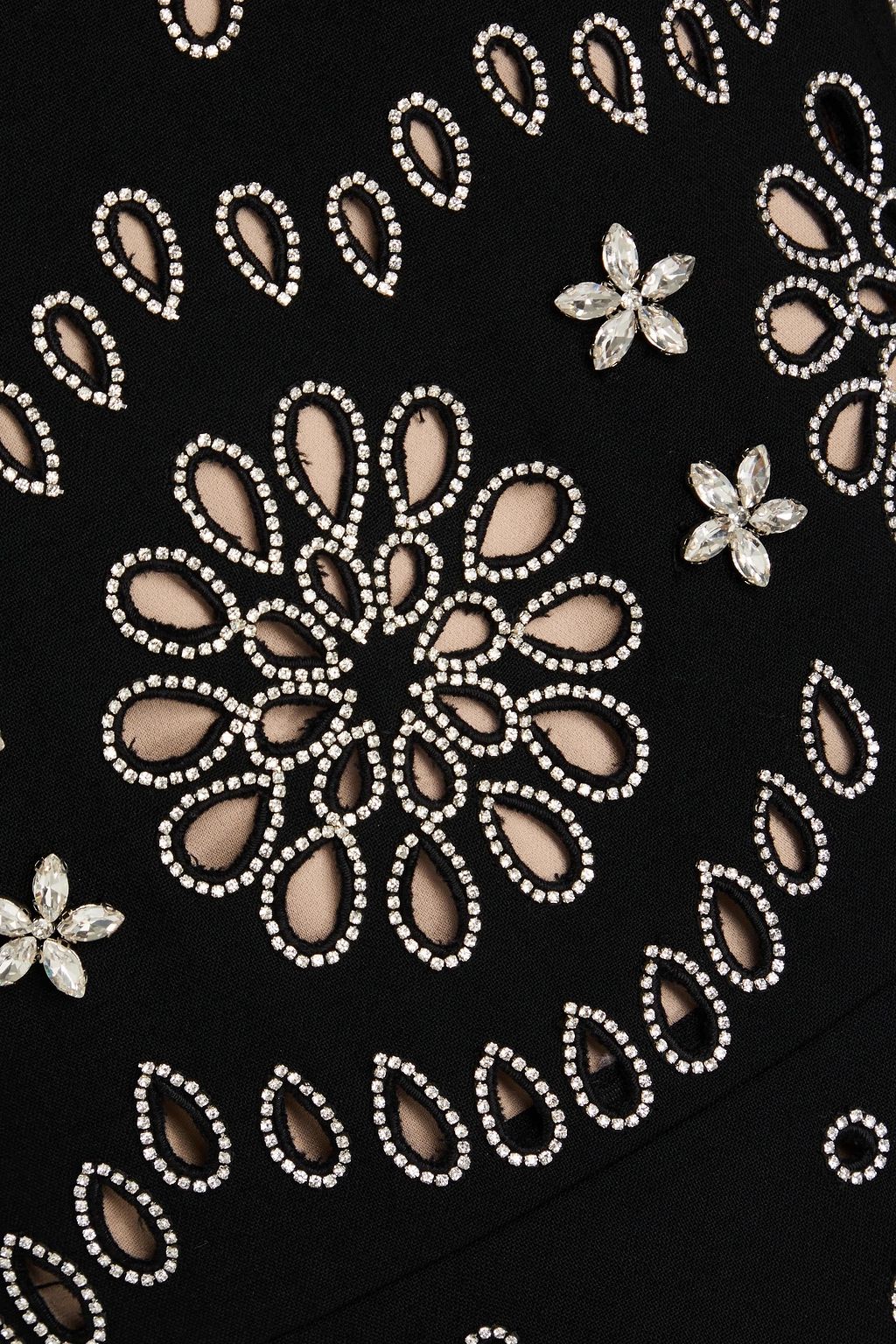 OSCAR DE LA RENTA فستان متوسط الطول مصنوع من مزيج الصوف المقصوص بالليزر وبتصميم مزركش